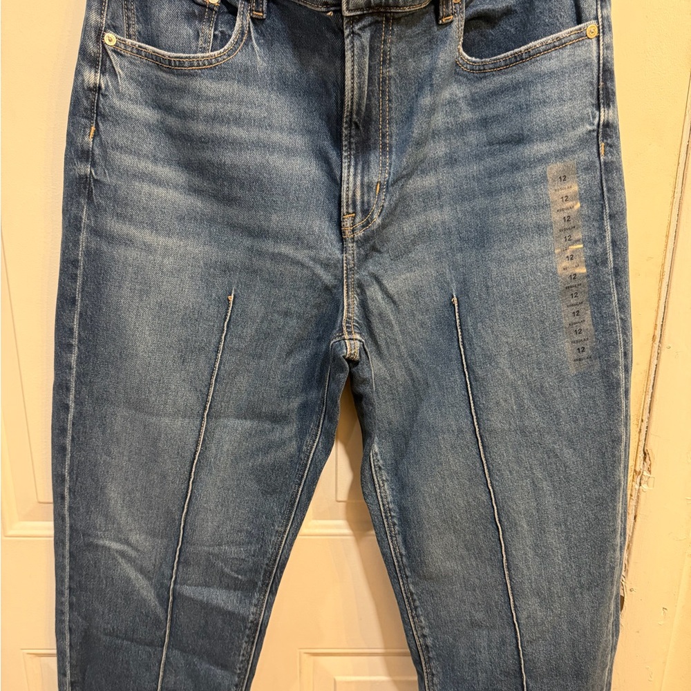 American Eagle Outfitters High-Rise Blue Denim Jeans with Front Seams
